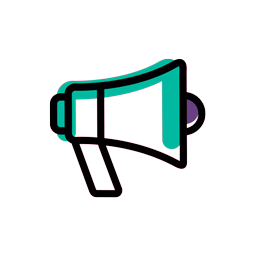 Animação de um megafone
